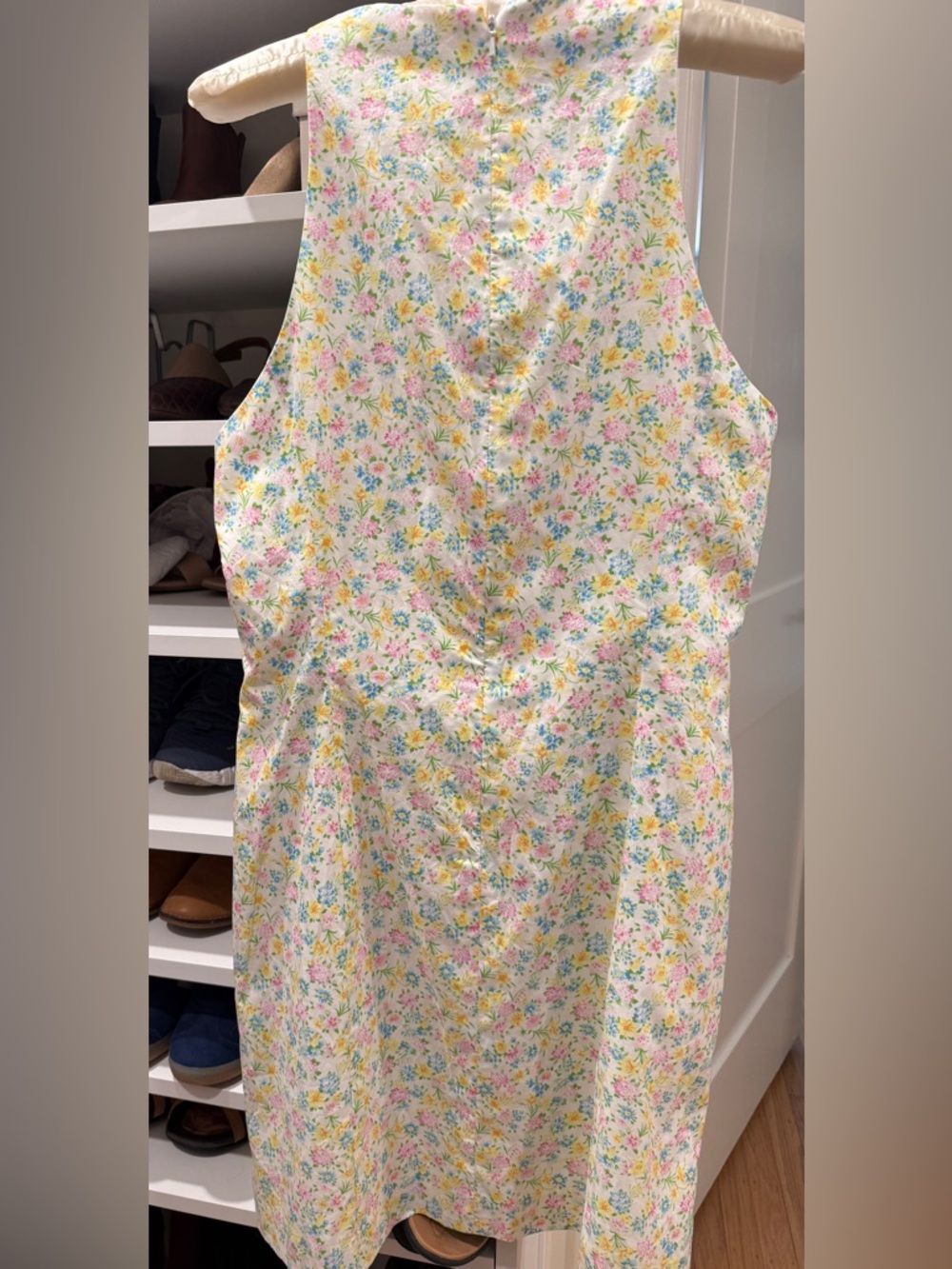 Vtg Ralph Lauren 90's Sleeveless Cotton Floral Sheath Dress Sz 14 Lined Washable - Picture 6 of 11